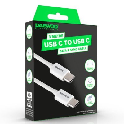 Daewoo 3 Metre USB-C to USB-C Charge Cable